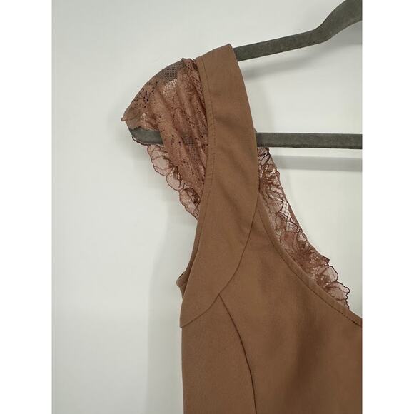 Intimately Free People Better Not Cami Brown Medium Lace Stretch Coquette Fairy - Picture 3 of 7